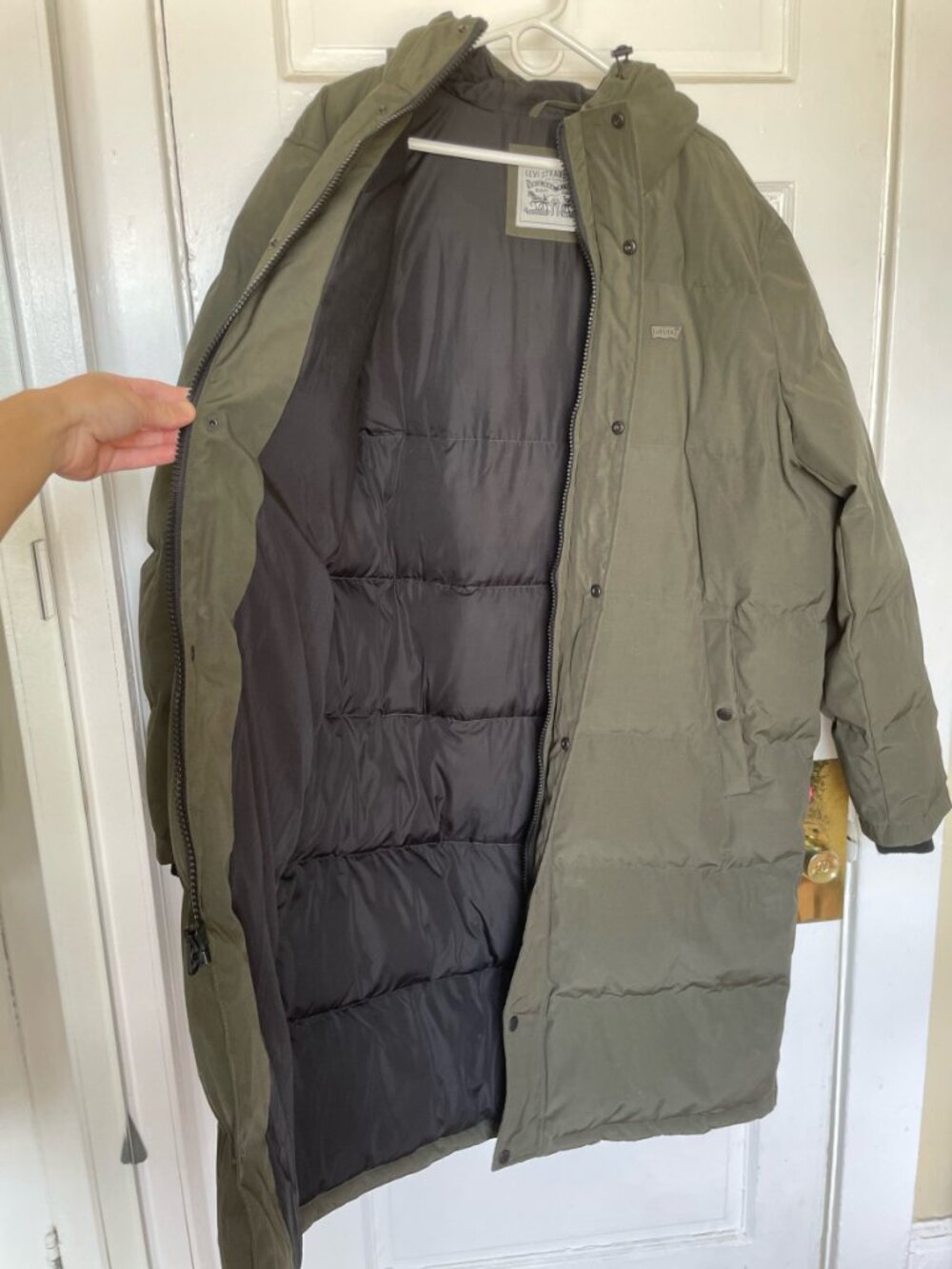 Men's Levi's Oversized Long Quilted Parka Jacket - Picture 3 of 5